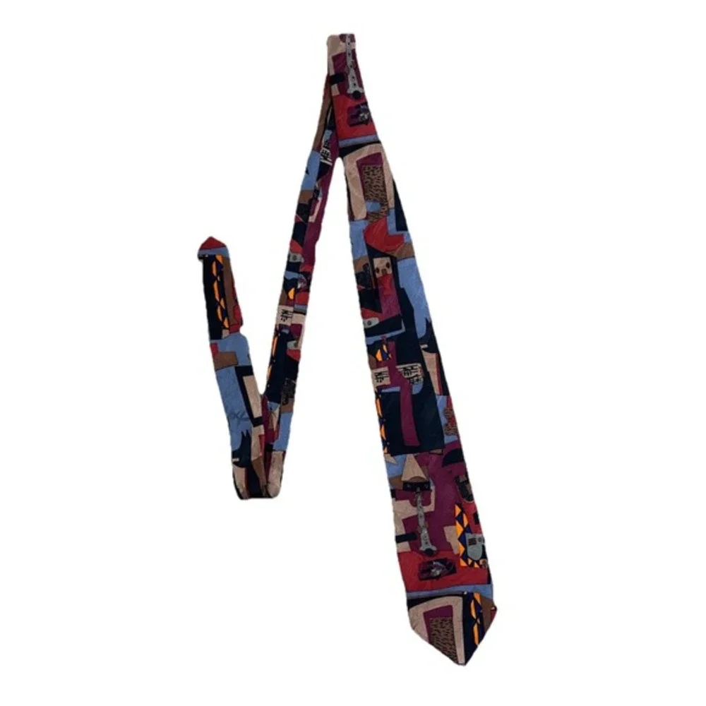 Vintage 1998 Picasso Art Print Three‎ Musisians Tie Abstract Cubist Figural
